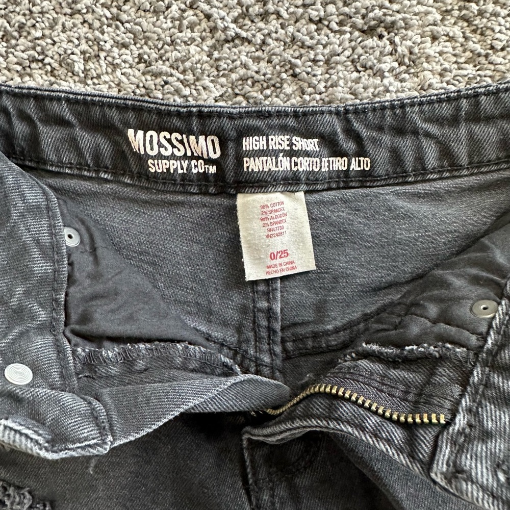 Mossimo Supply Co Black Grey Denim High Rise Shorts - Picture 4 of 4